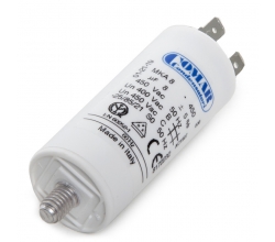 Condensador Motor 8µF 250-450V Faston Doble Tornillo M8 30x70mm
