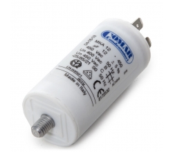 Condensador Motor 12µF 250-450V Faston Doble Tornillo M8 35x70mm