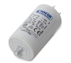 Condensador Motor 16µF 250-450V Faston Doble Tornillo M8 40x70mm