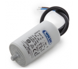 Condensador Motor 18µF 250-450V Cable 250mm Tornillo M8 40x70mm