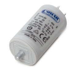 Condensador Motor 20µF 250-450V Faston Doble Tornillo M8 40x70mm