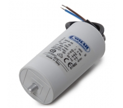 Condensador Motor 45µF 250-450V Cable 250mm Tornillo M8 50x94mm