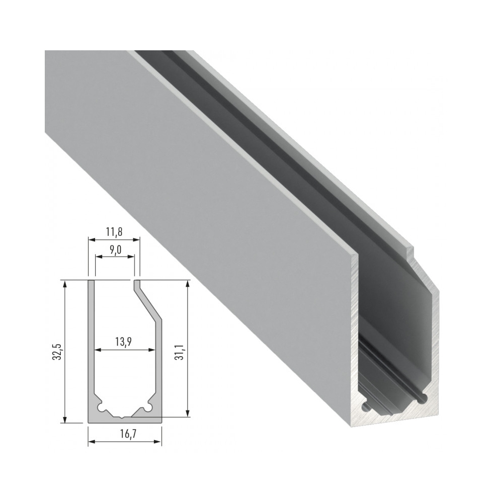 Perfíl Aluminio Tipo I6 2,02M