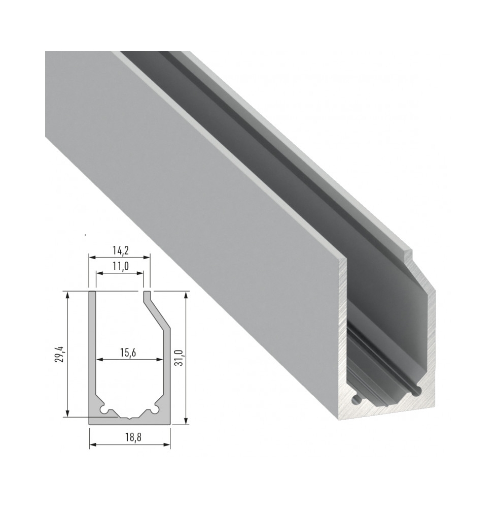 Perfíl Aluminio Tipo I10 2,02M