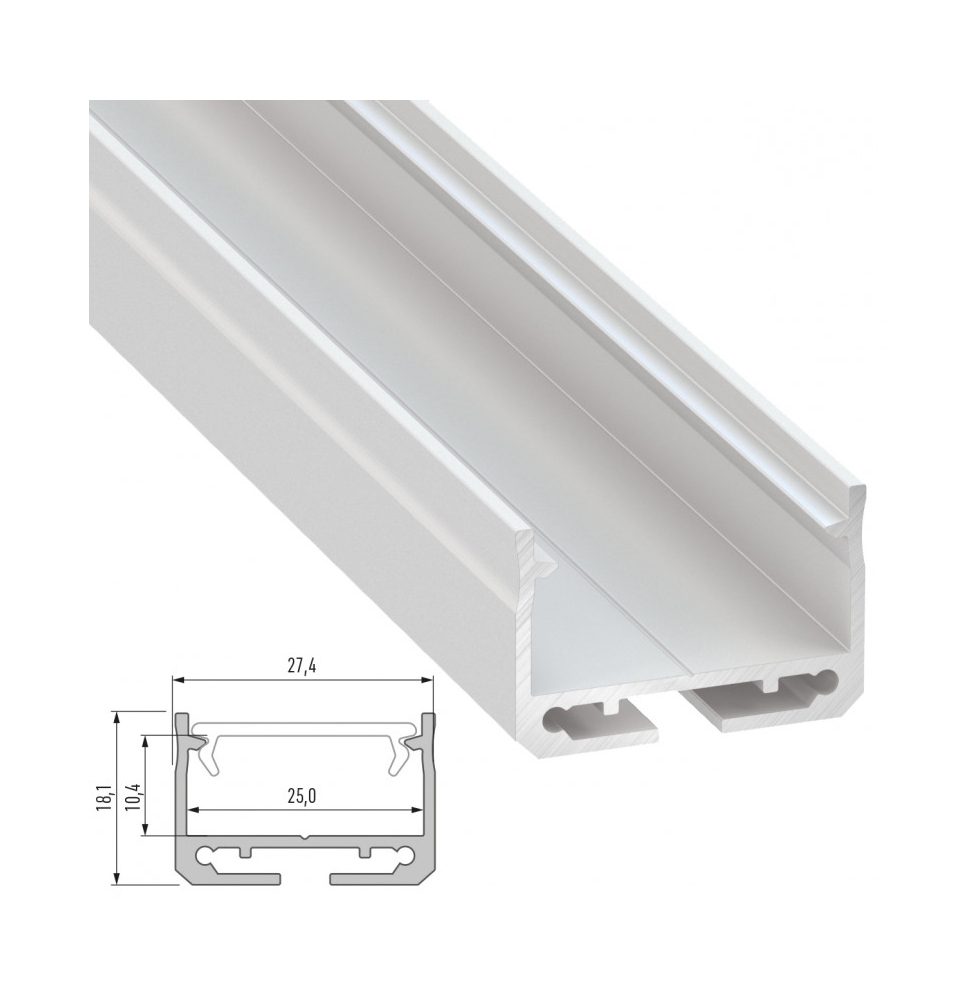 Perfíl Aluminio Tipo SILEDA 2,02M