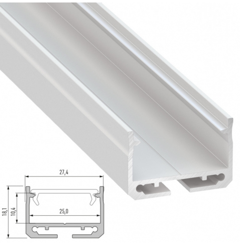 Perfíl Aluminio Tipo SILEDA 2,02M