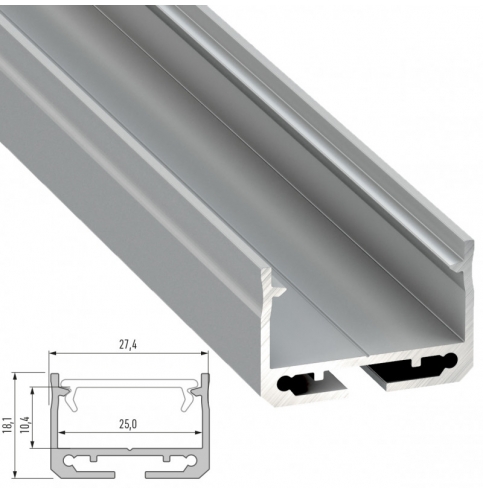 Perfíl Aluminio Tipo SILEDA 2,02M