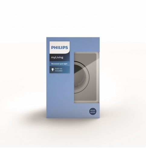 Foco Empotrable Philips Enneper Cuadrado Plateado GU10