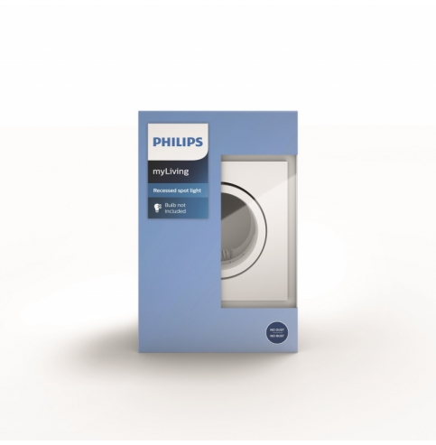 Foco Empotrable Philips Enneper Cuadrado Blanco GU10