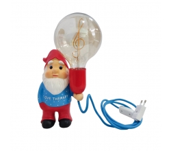 Gnomo Cerámica Acabado Color Azul/Rojo con Bombilla LED G125 \"Clave de Sol\" [AM-NN203] 2